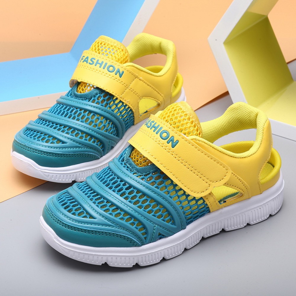 Summer New Children's Beach Shoes Breathable Mesh Velcro Sandals